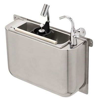 Cuillère à glace évier avec robinet et douchette 410x120x270 avec trou d'évacuation, raccordement à l'eau et tuyau d'évacuation — Combisteel 7108.0040