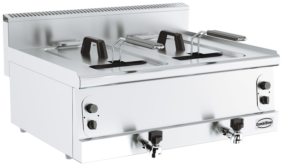 Base 600 friteuse a gaz. 2x8 L **attention, largeur 800mm** — Combisteel 7178.0085