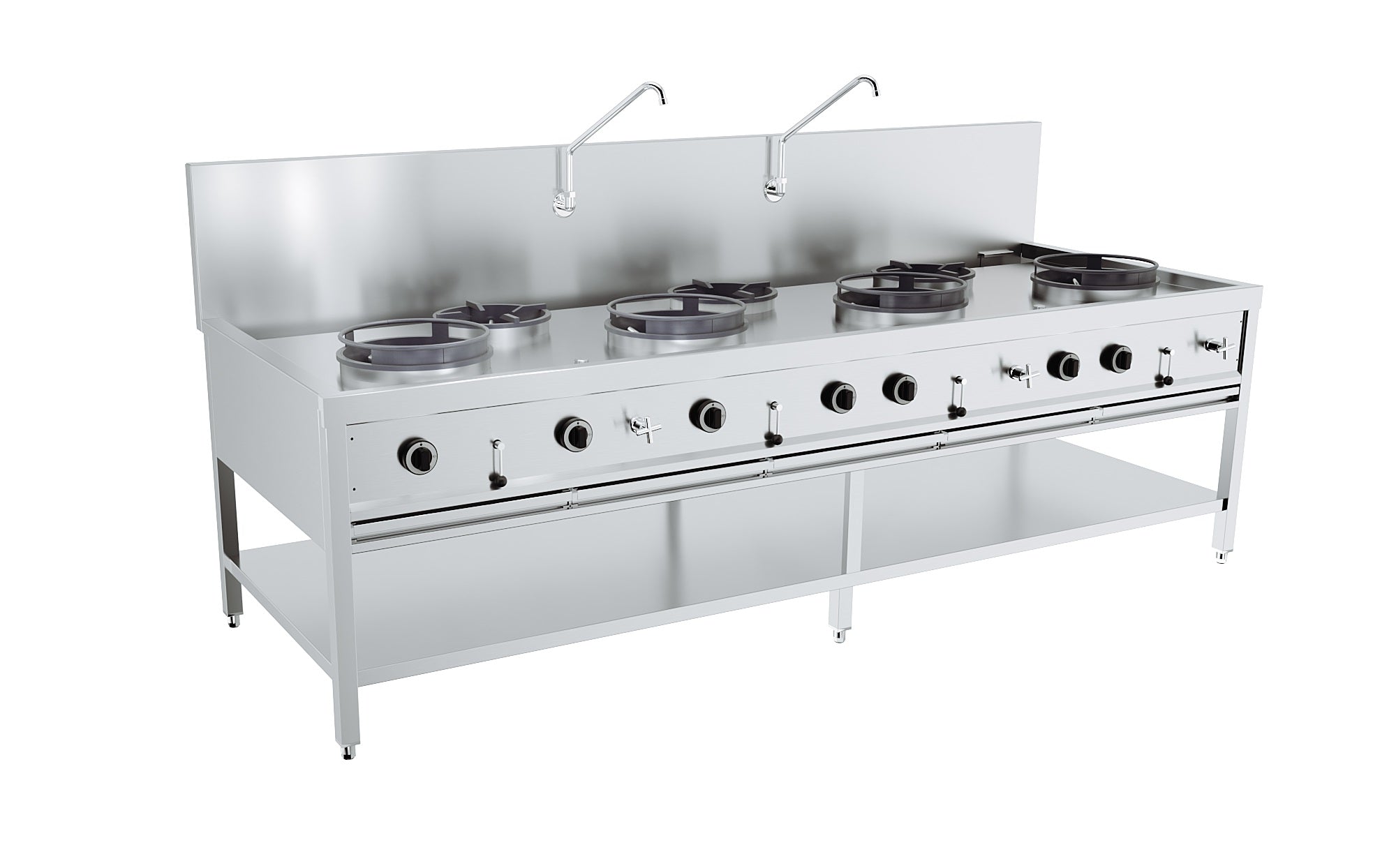 Table wok à gaz 4x17kw + 3x9kw — Combisteel 7178.1215