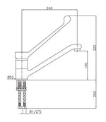 Robinet avec commande de coude — Combisteel 7212.0015