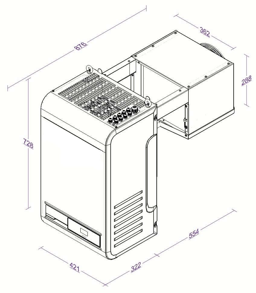 Unité de refroidissement type negatif 4,2-7,4 m3 avec connexion en ligne — Combisteel 7265.0070
