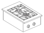 Cuisinière à gaz 2 br. 9kw — Combisteel 7266.0005