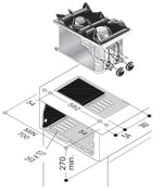 Cuisinière à gaz 2 br. 9kw — Combisteel 7266.0005
