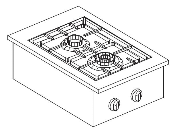 Cuisinière à gaz 2 br. 7kw — Combisteel 7266.0010