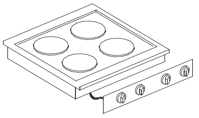 Cuisinière él. 4 pl. — Combisteel 7266.0030
