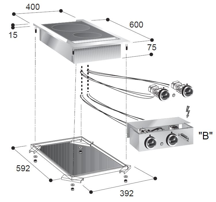Cuisinière en céramique 2 zones — Combisteel 7266.0035