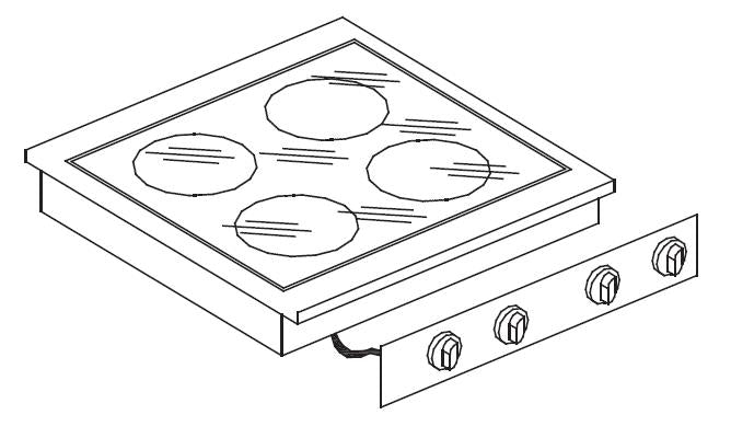 Cuisinière en céramique 4 zones — Combisteel 7266.0040