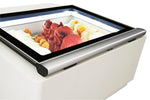 Modèle de table vitrine à creme glacée blanc s'ouvre du côté fonctionnement — Combisteel 7292.0005