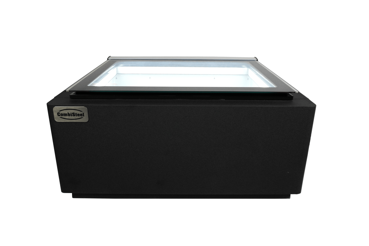 Modèle de table vitrine à creme glacée noir s'ouvre du côté client — Combisteel 7292.0020