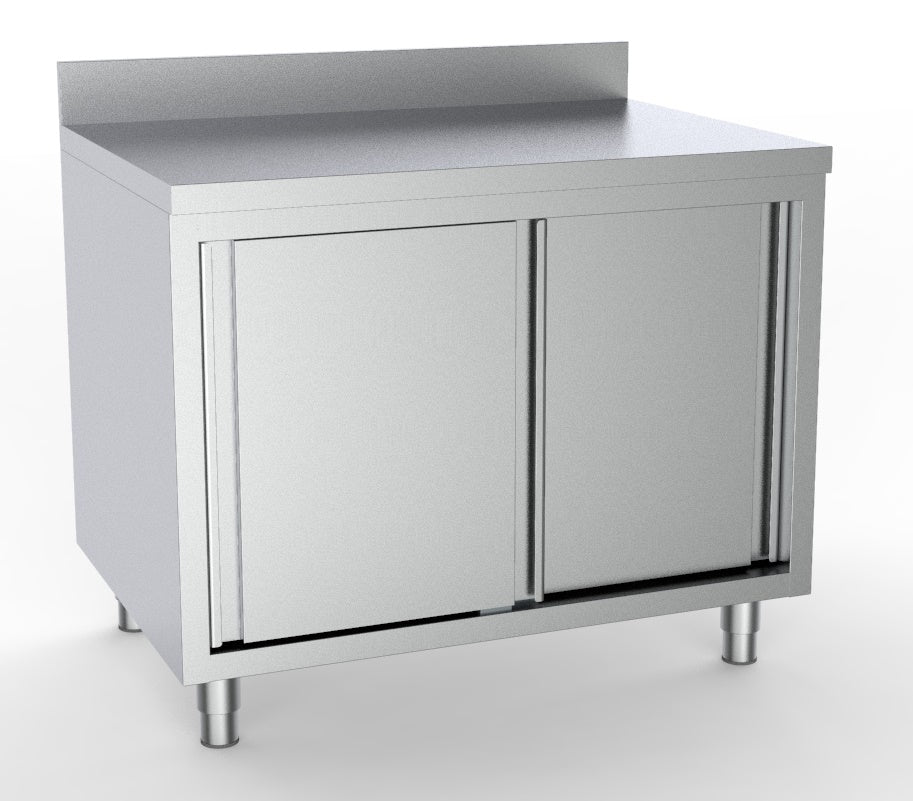 600 plan de travail portes coulisstantes bord relevé 1200 — Combisteel 7333.0226