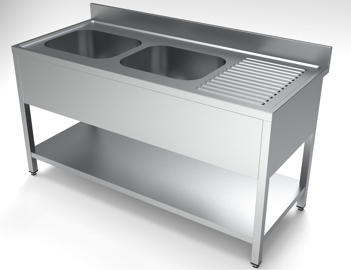 700 bloc-évier étagère 2 à gauche 1600 — Combisteel 7333.0850