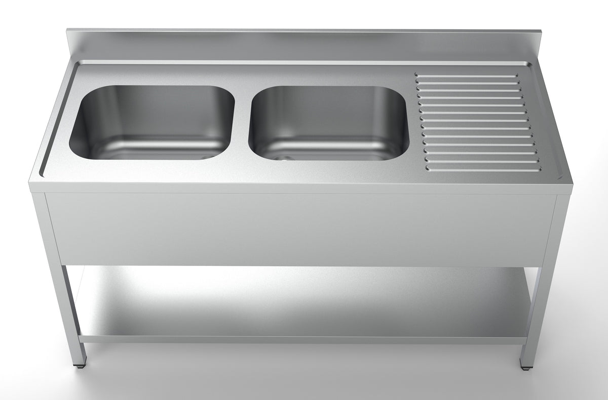 700 bloc-évier étagère 2 à gauche 1600 — Combisteel 7333.0850