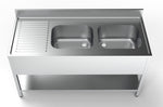 700 bloc-évier étagère 2 à droite 1600 — Combisteel 7333.0855