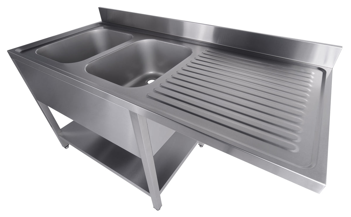 700 bloc-évier étagère lave-vaisselle démontable 2 à gauche 1600 — Combisteel 7333.1420