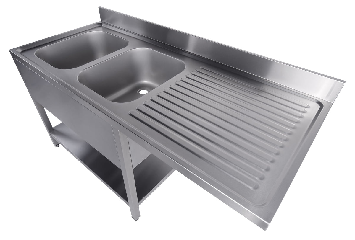 700 bloc-évier étagère lave-vaisselle démontable 2 à gauche 1600 — Combisteel 7333.1420