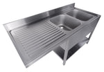 700 bloc-évier étagère lave-vaisselle démontable 2 à droite 1600 — Combisteel 7333.1425