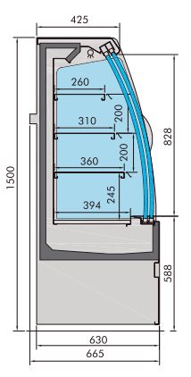 Vitrine réfrigérée noah avec portes coulissantes 1.9 — Combisteel 7350.0030