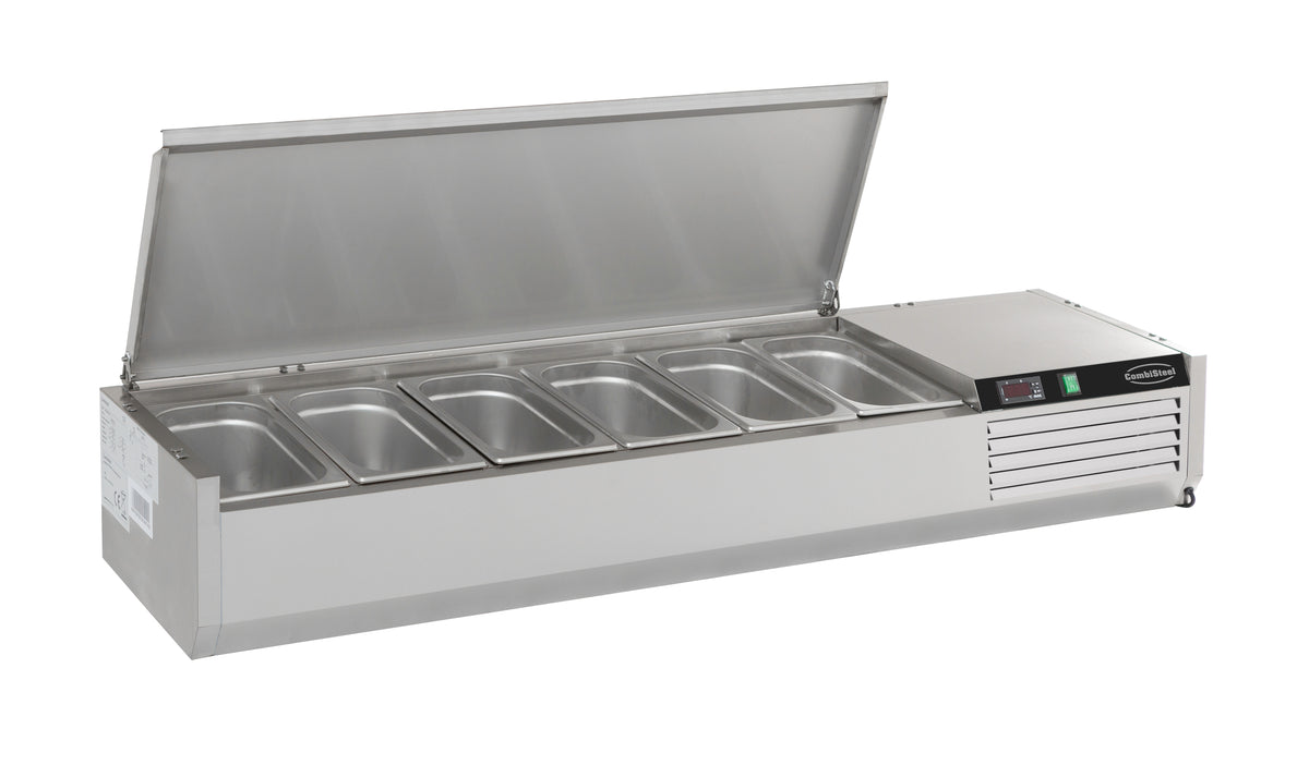 Puits réfrigérée couvercle en acier inox 1/3gn x 6 — Combisteel 7450.0033