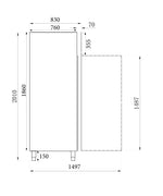 Réfrigérateur en acier inox 2 portes — Combisteel 7450.0074