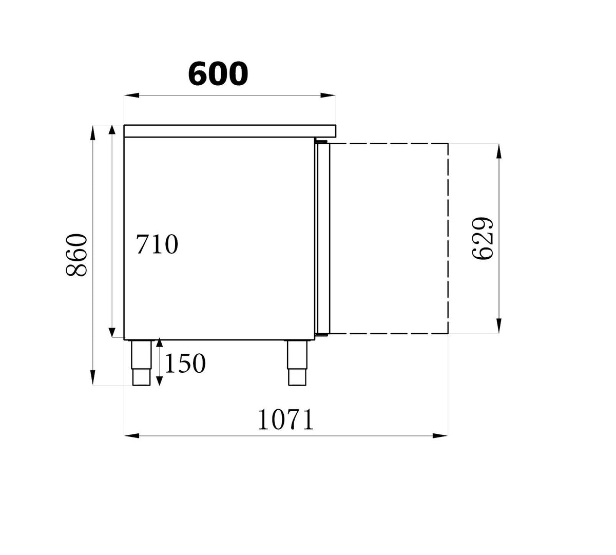 600 table réfrigérée 3 portes — Combisteel 7450.0116
