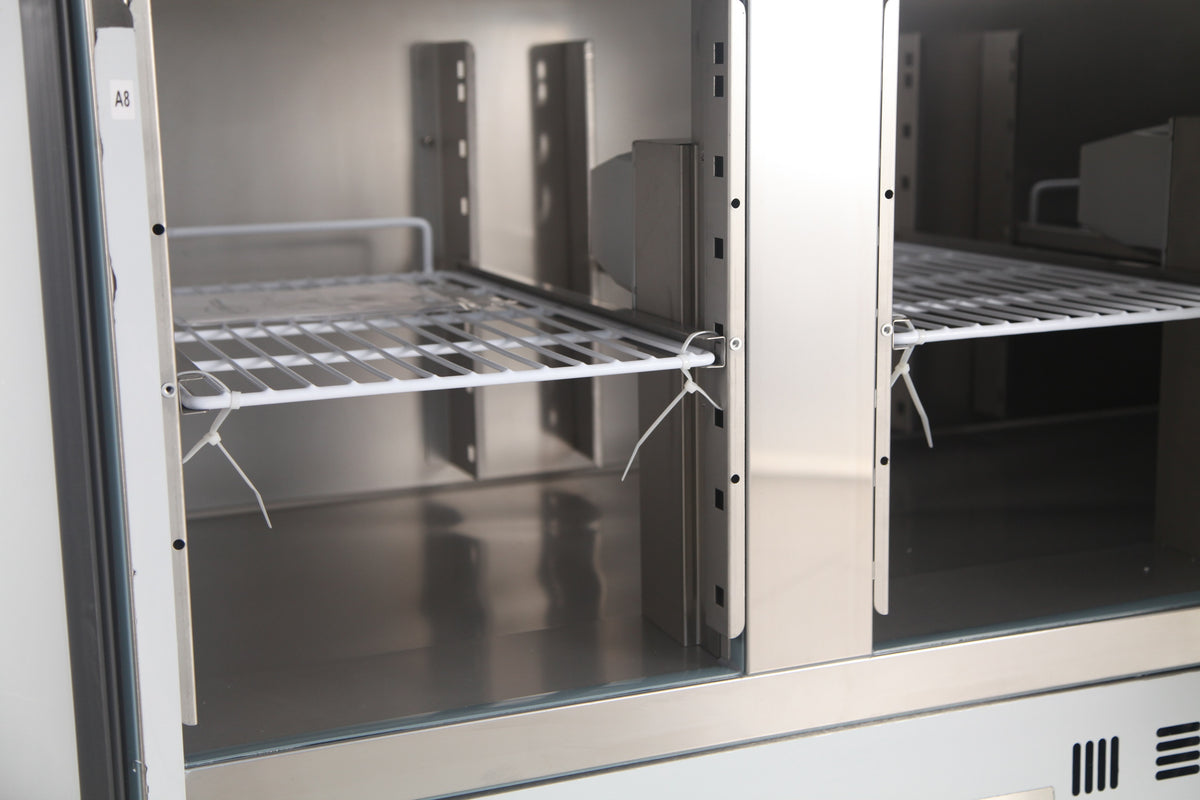 Table prép pour pizza avec verre 3 portes — Combisteel 7450.0220