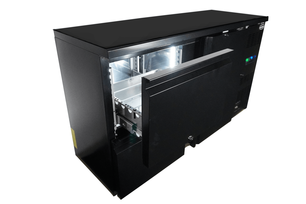 Arrière bar réfrigérée noir 1 porte et 2 tiroirs — Combisteel 7450.0316
