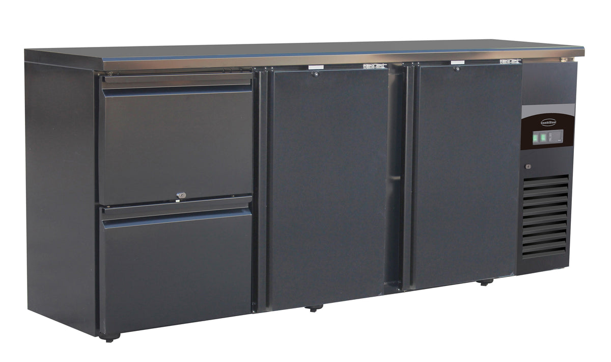 Arrière bar réfrigérée noir 2 portes et 2 tiroirs — Combisteel 7450.0321