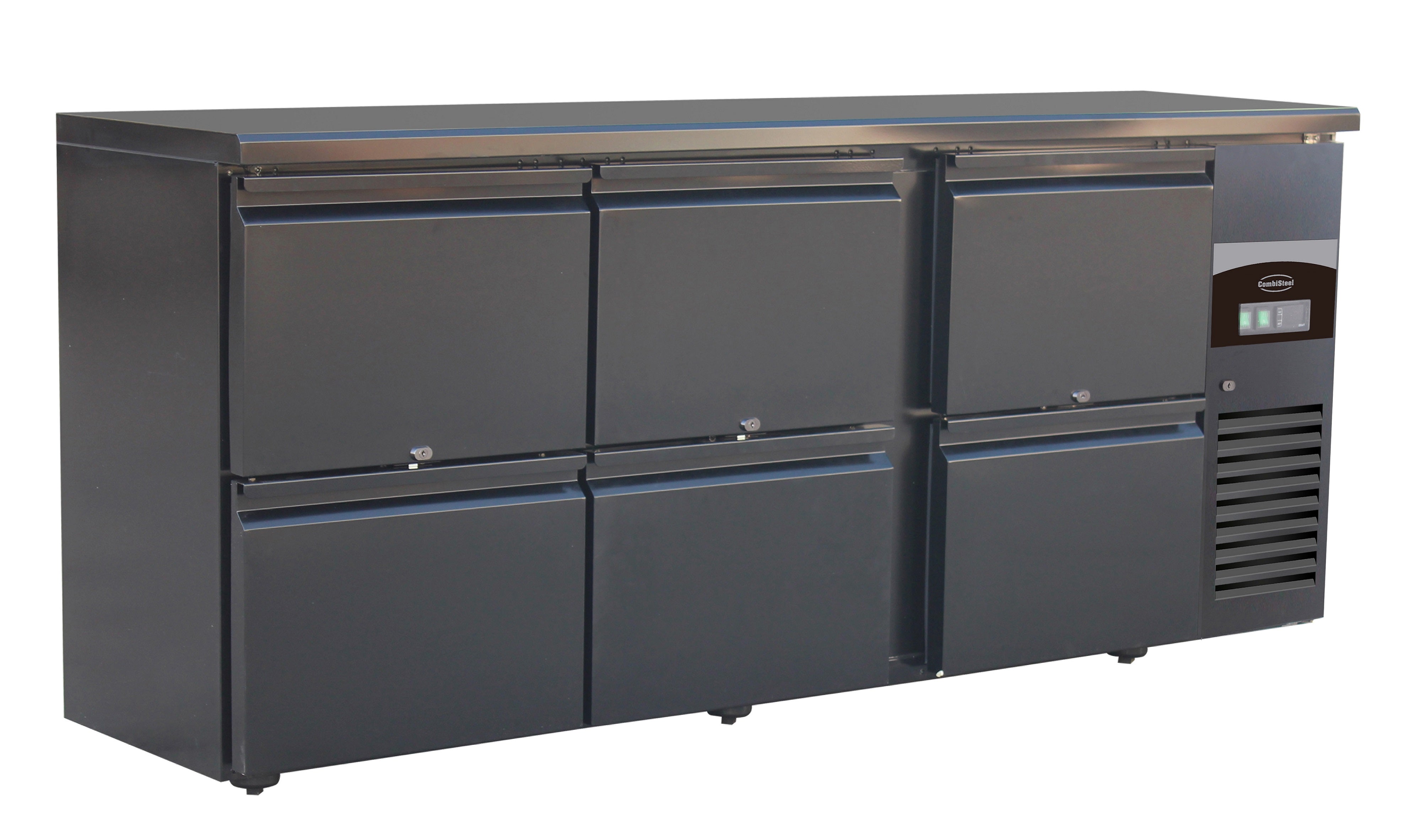 Arrière bar réfrigérée noir 6 tiroirs — Combisteel 7450.0323