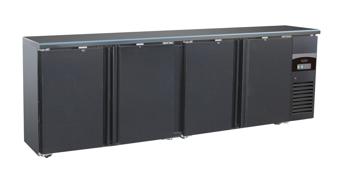 Arrière bar réfrigérée noir 4 portes — Combisteel 7450.0325