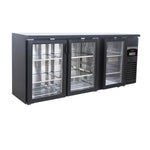 Arrière bar réfrigérée noir 3 portes en verre — Combisteel 7450.0340