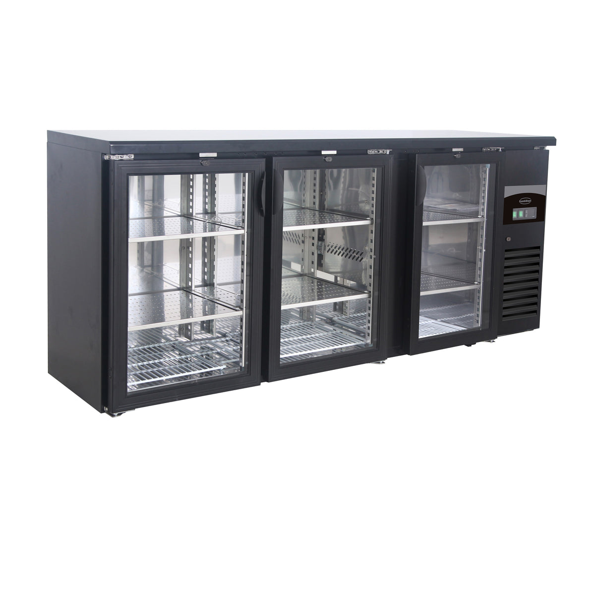 Arrière bar réfrigérée noir 3 portes en verre — Combisteel 7450.0340