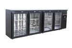 Arrière bar réfrigérée noir 4 portes en verre *transport sur demande* — Combisteel 7450.0345