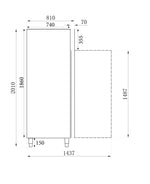 Réfrigérateur 1 Porte Professionnel Inox Intérieur Alu – 600 L – Standard Line