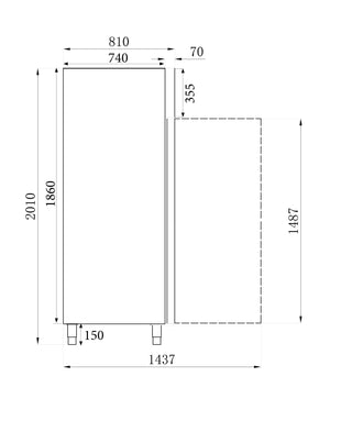 Réfrigérateur 1 Porte Professionnel Inox Intérieur Alu – 600 L – Standard Line