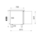 Table réfrigérée 650 haute 3 portes — Combisteel 7450.0760
