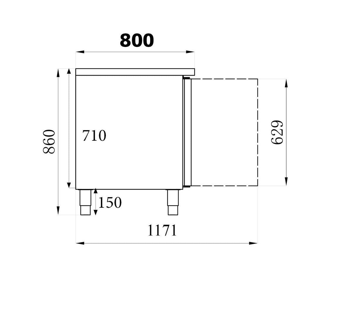 Table réfrigérée pâtisserie 2 portes — Combisteel 7450.1215
