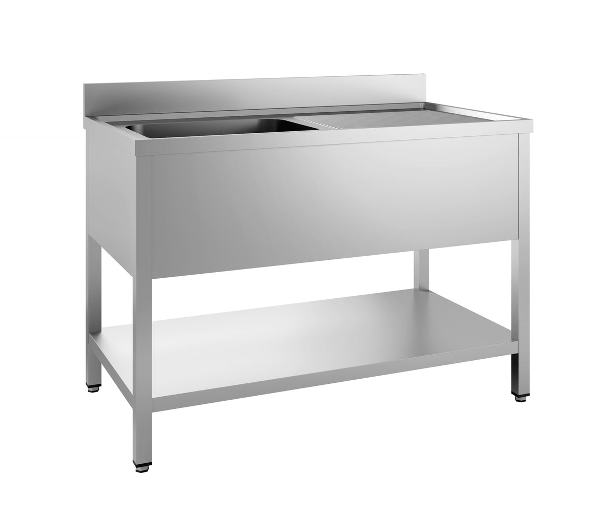 700 bloc-évier étagère démontable 2 à gauche 1600 — Combisteel 7452.0445