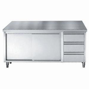 700 plan de travail portes coulisst tiroirs 1600 — Combisteel 7452.0906