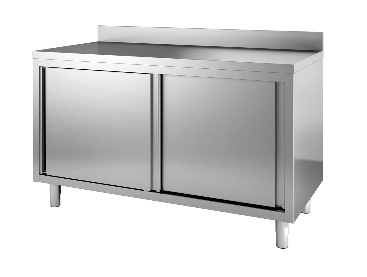 700 plan de travail portes coulisst bord relevé 1200 — Combisteel 7452.3080