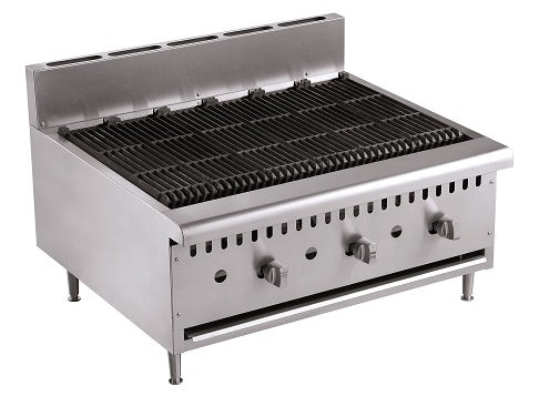 Grill pierre lavique gaz 3 brûleurs — Combisteel 7455.0905