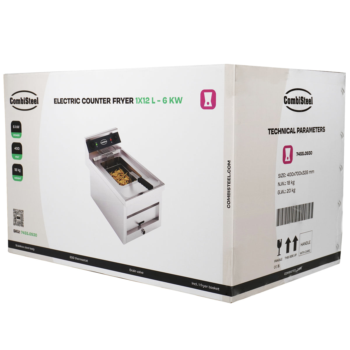 Friteuse posable électrique 1x12 L 6kw — Combisteel 7455.0930