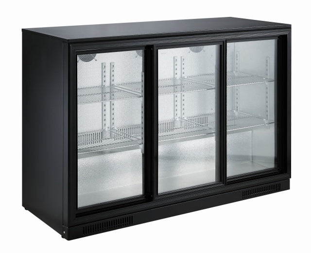 Arrière bar réfrigérée noir 3 portes coulisst — Combisteel 7455.1320