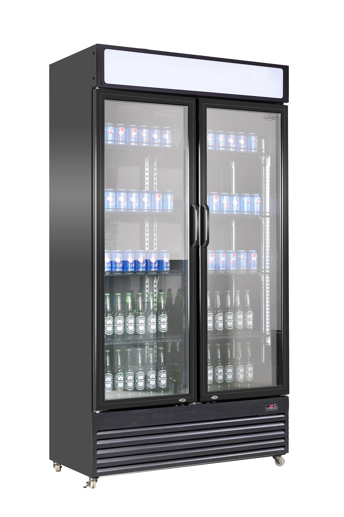 Réfrigérateur 2 portes en verre bez-780 gd noir — Combisteel 7455.1394
