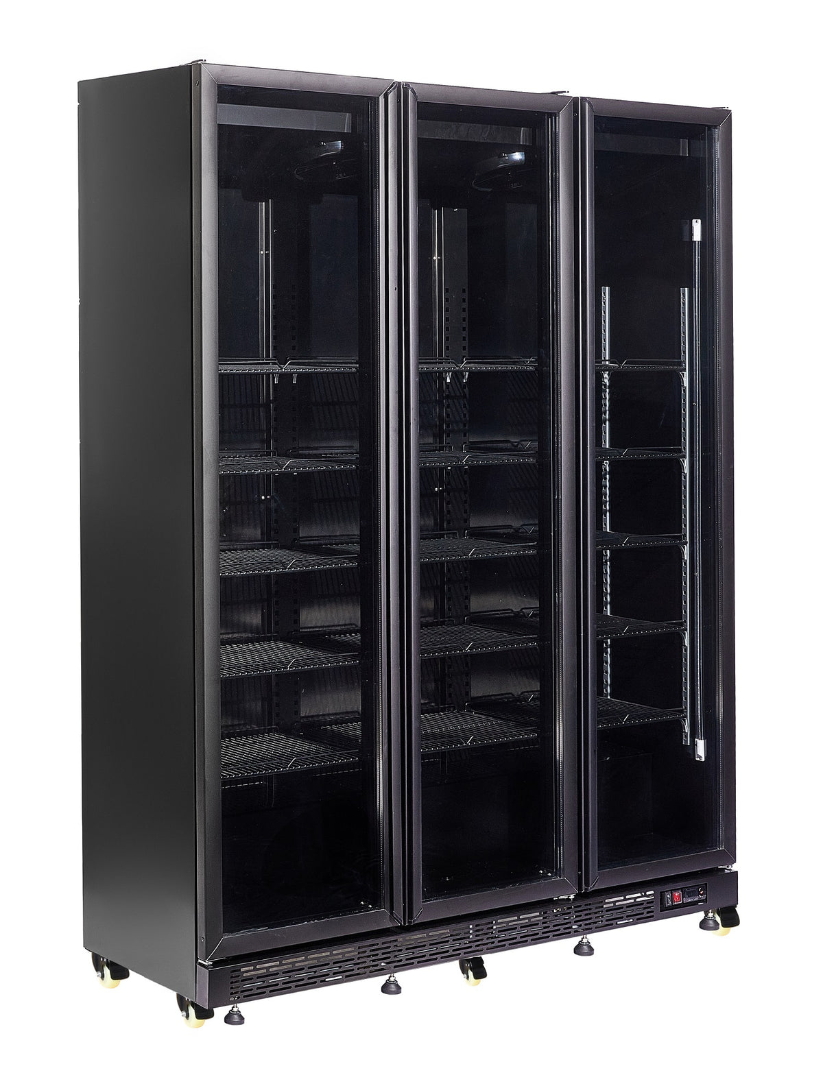 Réfrigérateur 3 portes en verre noir nap-1200 *transport sur demande* — Combisteel 7455.1920