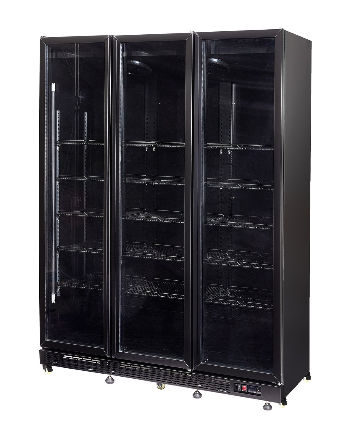 Réfrigérateur 3 portes en verre noir nap-1200 *transport sur demande* — Combisteel 7455.1920