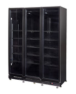 Réfrigérateur 3 portes en verre noir nap-1200 ht - avec porte chauffante — Combisteel 7455.1925