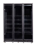 Réfrigérateur 3 portes en verre noir nap-1200 *transport sur demande* — Combisteel 7455.1920
