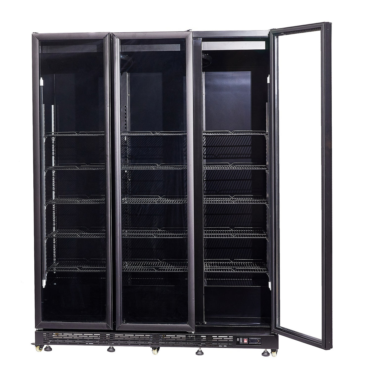 Réfrigérateur 3 portes en verre noir nap-1200 *transport sur demande* — Combisteel 7455.1920