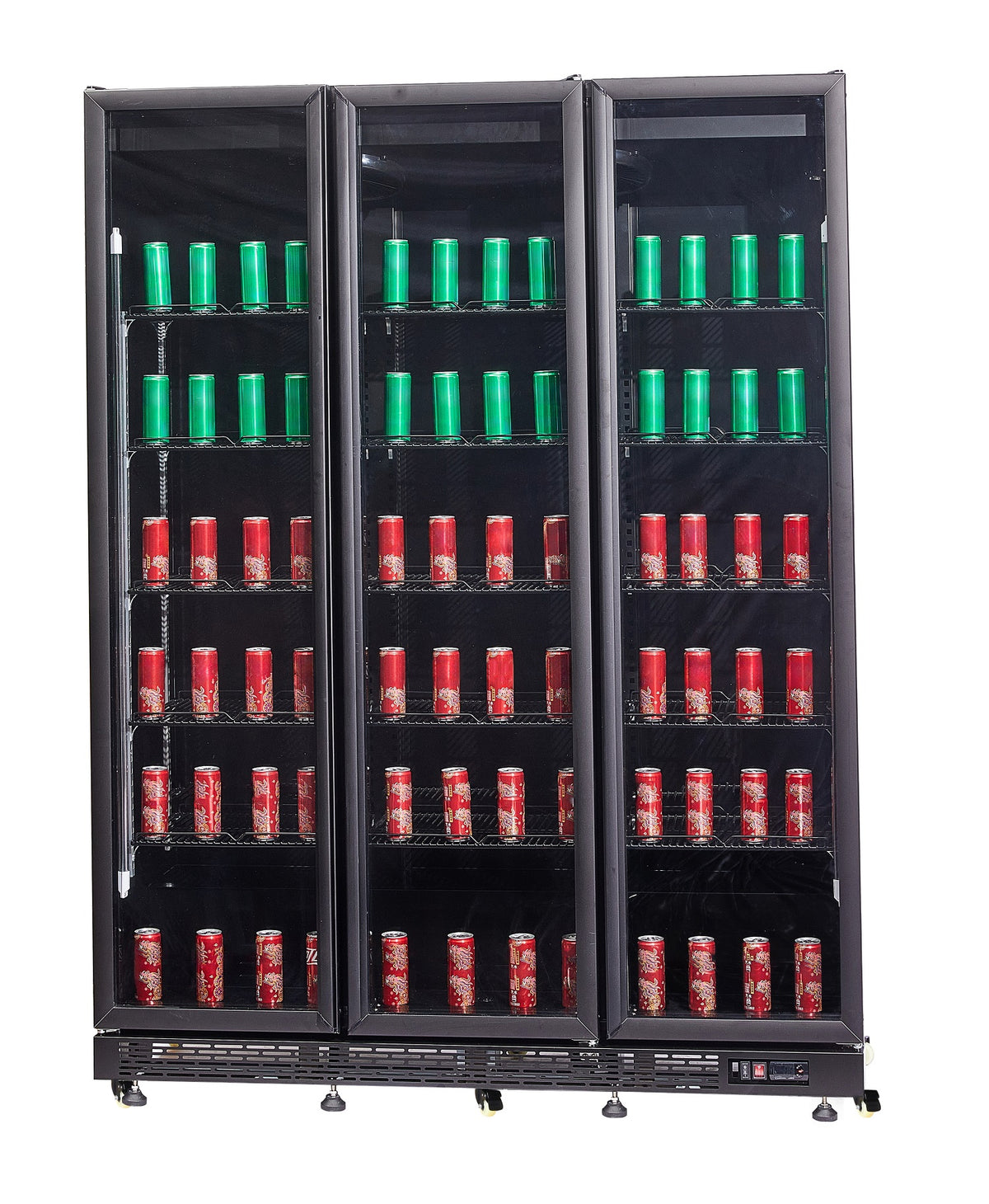Réfrigérateur 3 portes en verre noir nap-1200 *transport sur demande* — Combisteel 7455.1920