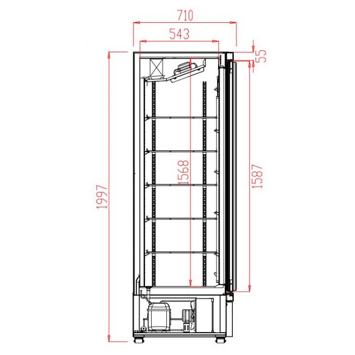 RÉFRIGÉRATEUR 2 PORTES VITRÉES JDE-1000R 7455.2200